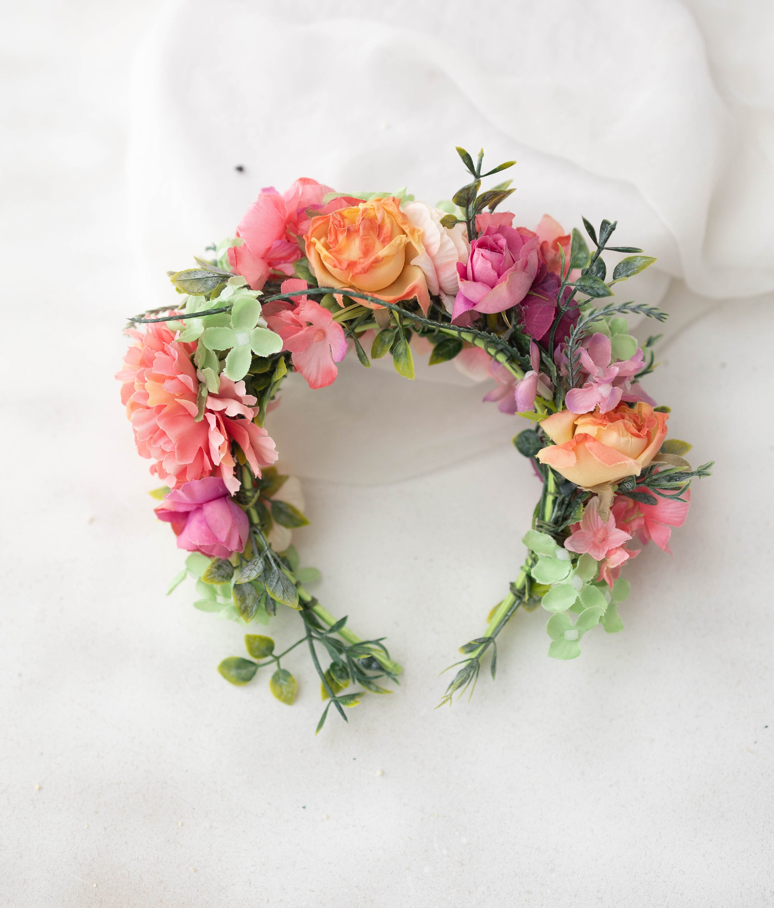 Corona Fiori Sposa Con Strass - Copricapo Nuziale, Regolabile, Per Matrimonio - Foto 12