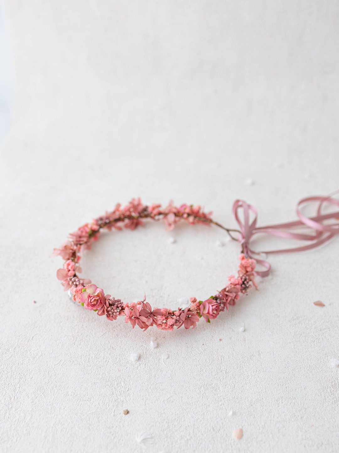 Colorfull Crown Colorfull Flower Crown With Dried Flowers. Bridal Flower Hair Wreath ...