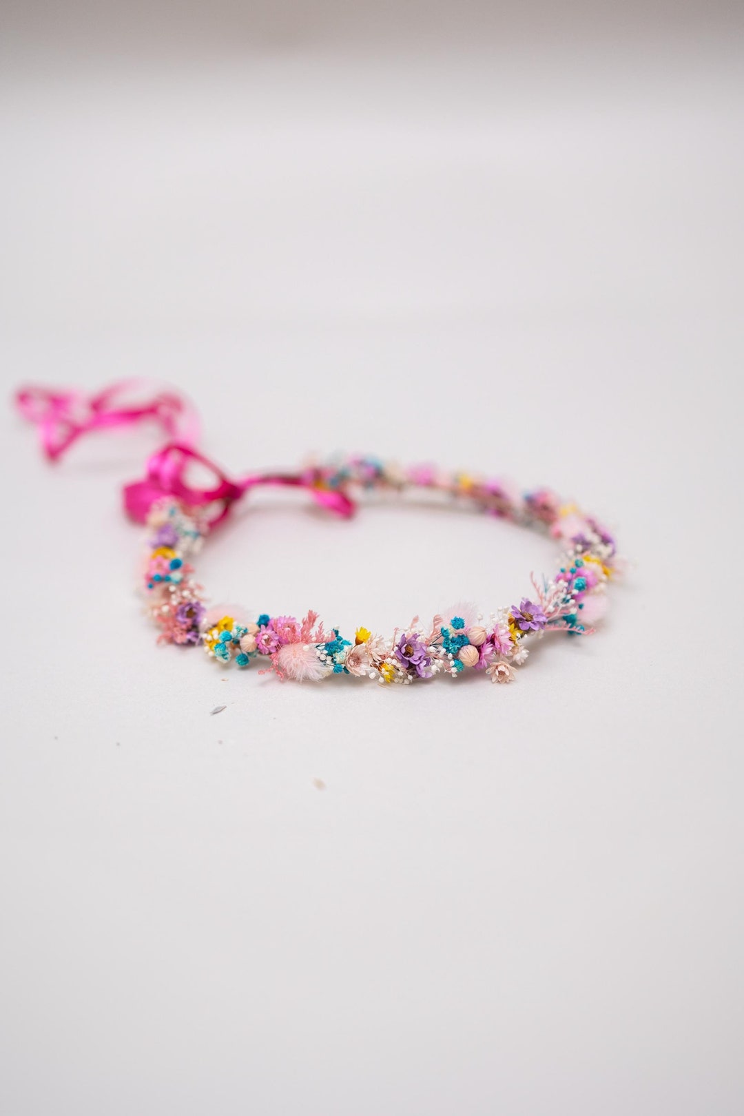 Colorfull Crown Colorfull Flower Crown With Dried Flowers. Bridal Flower Hair Wreath ...