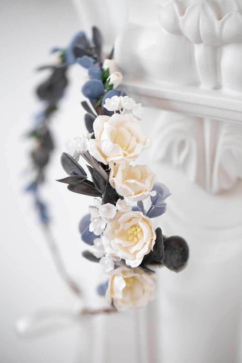 Eucalyptus Flower Crown Wedding Hair wreath Bridal hair Etsy