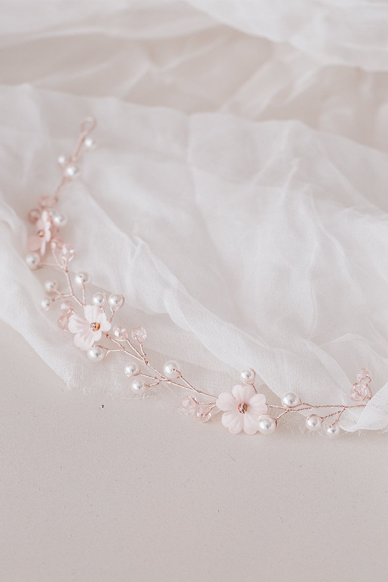 braut haarschmuck rose