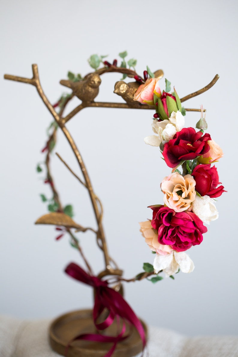 Hair Wreath Flower Crown Bridal flowers Bridal floral headpiece Wedding Tiara Fairy Crown,Festival or Bridal Hair Accessories