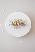 Dried flowers hair comb with babys's breath and lavender - Bridal floral headpiece with breath - Fairytale comb - Romantic Wedding headpiece