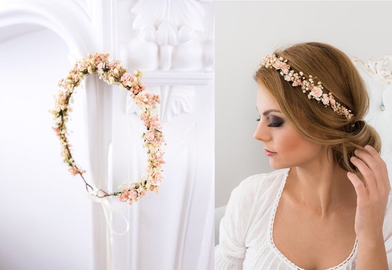 Flower Crown Baby's Breath Bridal Headpiece Hair Wreath - Etsy Flower Crown Baby's Breath Bridal Headpiece Hair Wreath - Etsy