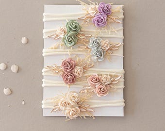 Boho Baby Headband with Dried Flowers | Newborn Photography Prop | Baby Flower Crown | Baby Girl Headband | Toddler Floral Headband