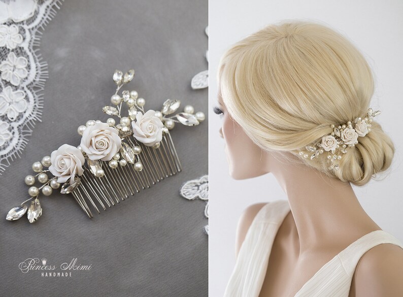 Oriamour Hochzeits-Stirnband Mit Echten Süßwasserperlen – Verstellbar, Elegante Blumen & Schleifen