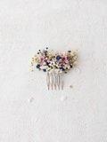 Dried flowers hair comb. Colorful bridal floral headpiece with dried baby's breath. Fairytale comb. Wedding headpiece.