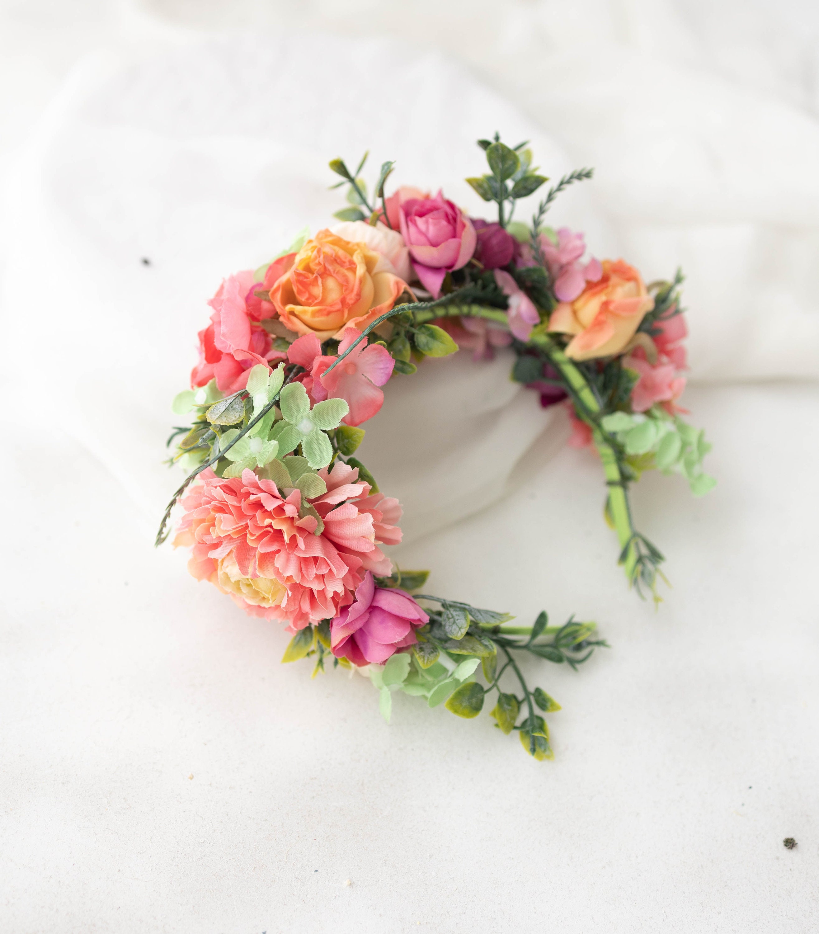Colourful Summer Flower Hair Crown - Boho Flower Headband 