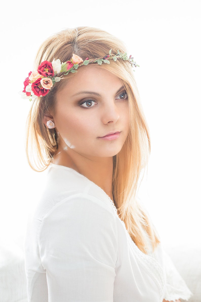 Hair Wreath Flower Crown Bridal flowers Bridal floral headpiece Wedding Tiara Fairy Crown,Festival or Bridal Hair Accessories