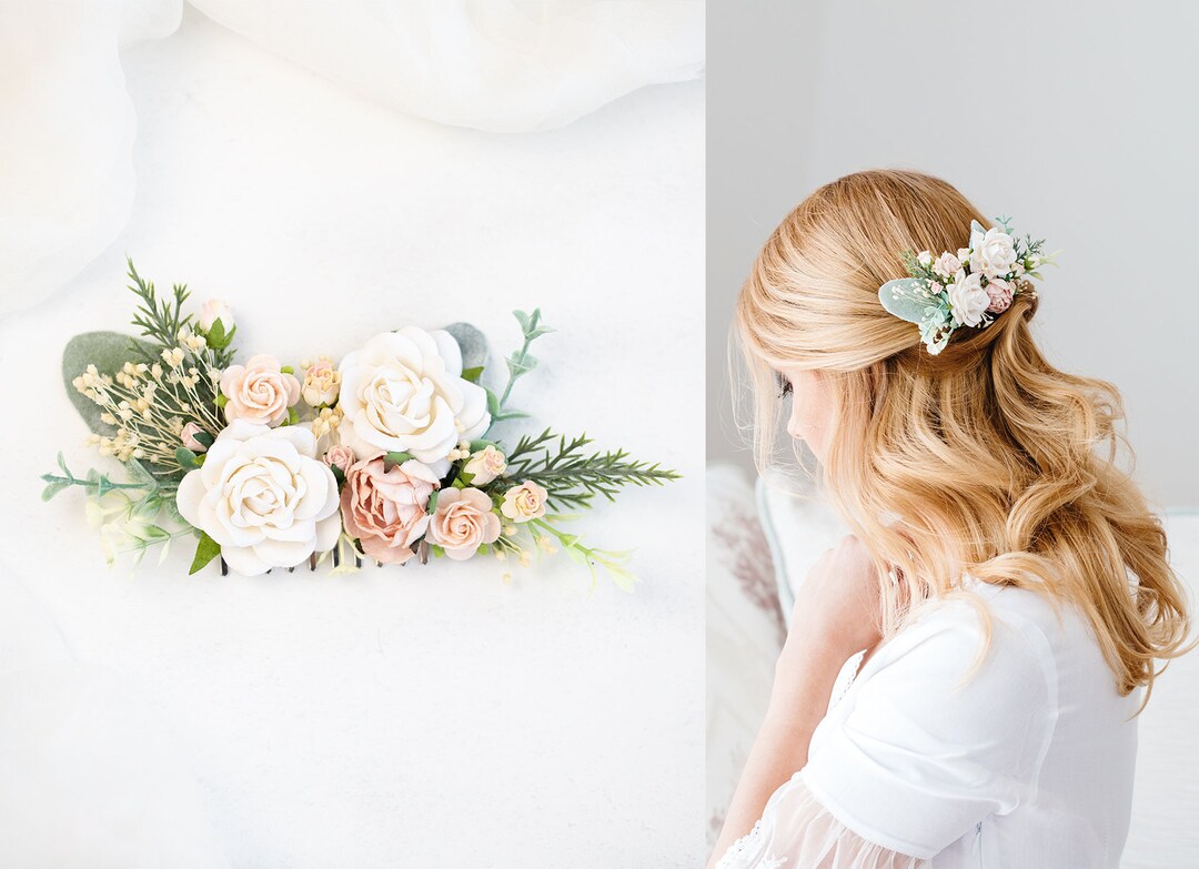 Blumen-Haarkämme & Haarnadeln Set – Für Hochzeit, Brautjungfern, Bälle, In Blau, Rosa, Grün, Weiß, Lila, Rot
