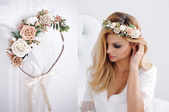 Bridal Flower Crown, Vintagre, Fairy Crown,floral Garland  display picture 2