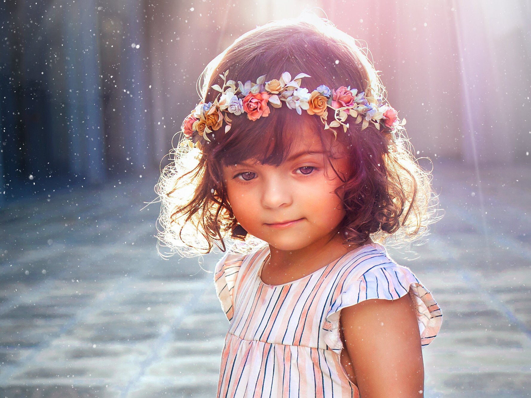 Flower crown, flower girl headpiece, wedding hair wreath, fairy crown dusty pink, mauve, baby blue, cream, mustard, rustic flower crown