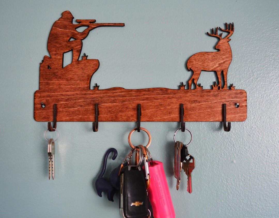 Sportsman Key Rack, Hunting Cabin Decor, Deer Silhouette - Etsy
