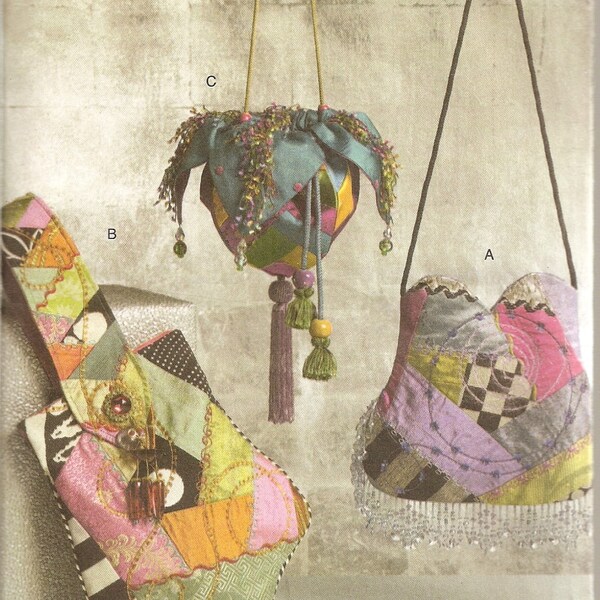 Vogue Accessories Pattern V8375 Crazy Quilt Ladies Handbags