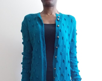 100% Cotton, Tall, Baggy loop-all-over Cardigan