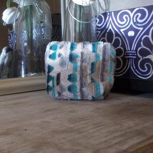 Blue Geometric Velvet Damask Coin Purse