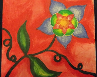 Original Painting of an Exotic Flower on canvas