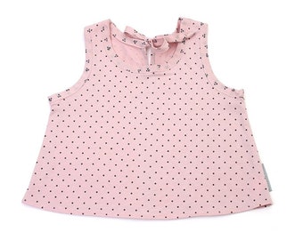 Organic all top and bloomer Baby - Jersey pink with polka dots