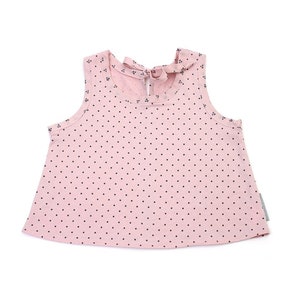 Organic all top and bloomer Baby Jersey pink with polka dots image 1