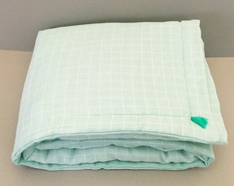 Quilt fabric cloth diaper organic sea green color