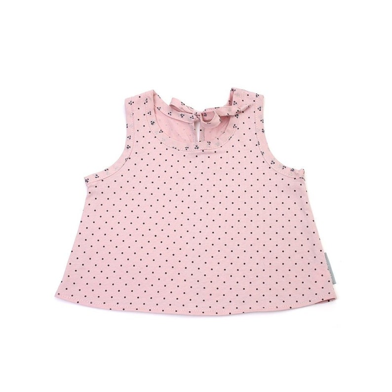 Organic all top and bloomer Baby Jersey pink with polka dots image 1