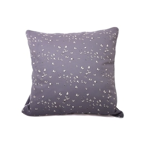 Cushion cover in grey chambray and white butterflies image 1