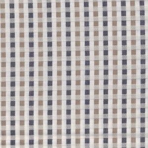 Organic fabric with small navy, beige and white tiles image 2