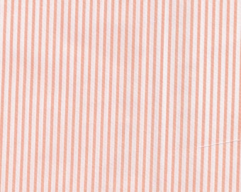 White and peach striped poplin