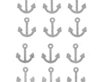 Marine anchor (par 12) in Flex thermogluant glitter silver