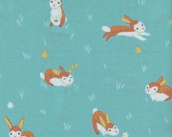 Cotton fabric printed from pretty little rabbits