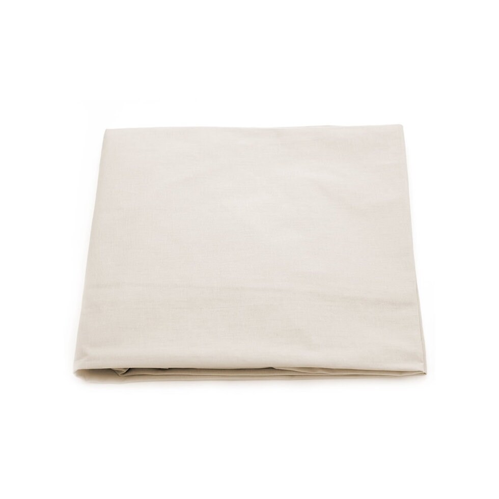 Drap Housse Uni Bébé en Percale Beige Lin