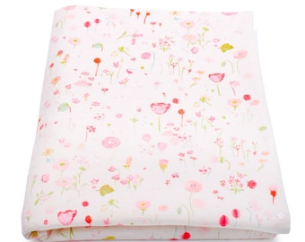 Cover padded with Japanese fabric with pink flowers