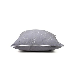 Cushion cover in grey chambray and white butterflies image 2