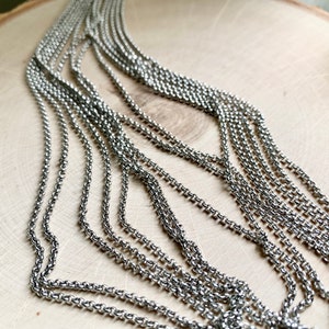 Surgical Stainless Steel Rolo Style Chain - Choose Length - Add your own pendant