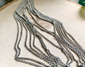 Surgical Stainless Steel Rolo Style Chain - Choose Length - Add your own pendant