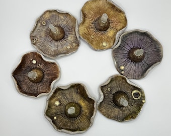Mushroom Ring Holder: Quartz Crystal Point, Woodland Trinket Dish