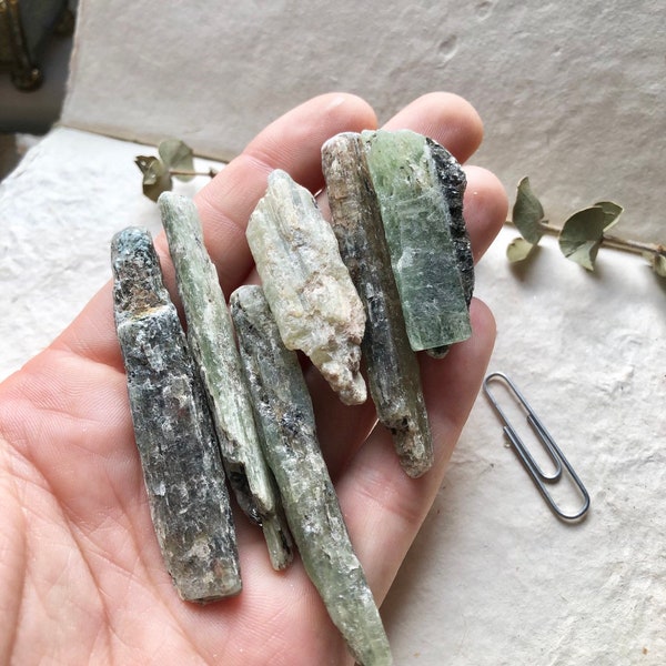 Raw Green Kyanite Blade Crystal - Small to Medium - Choose Quantity