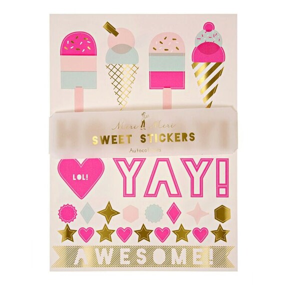 Fun Ice Cream Stickers Meri meri stickers card making fun Etsy