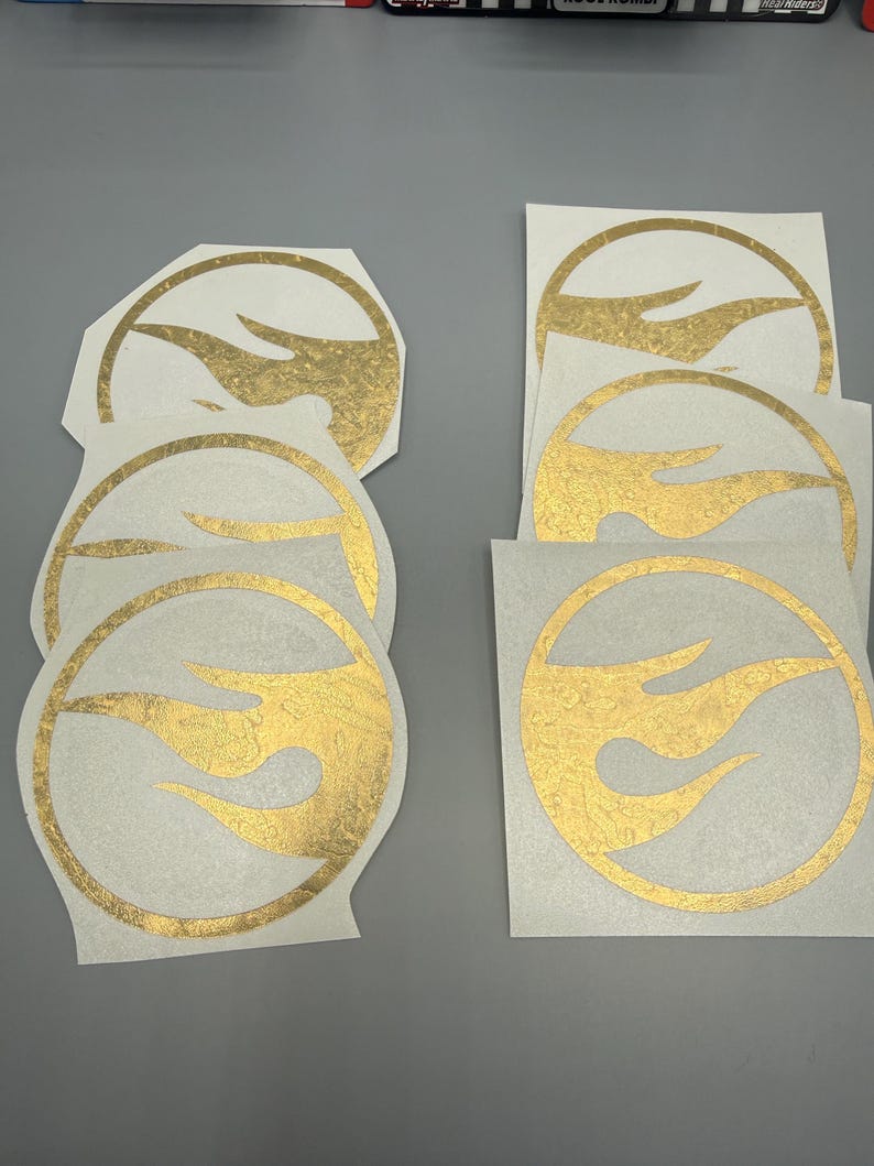 Super Treasure Hunt x LODC Gold Foil Vinyl Decals Mirrored Set image 6