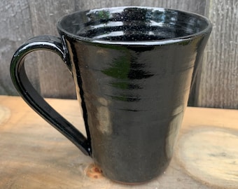 large Tall Shiny Black Mugs