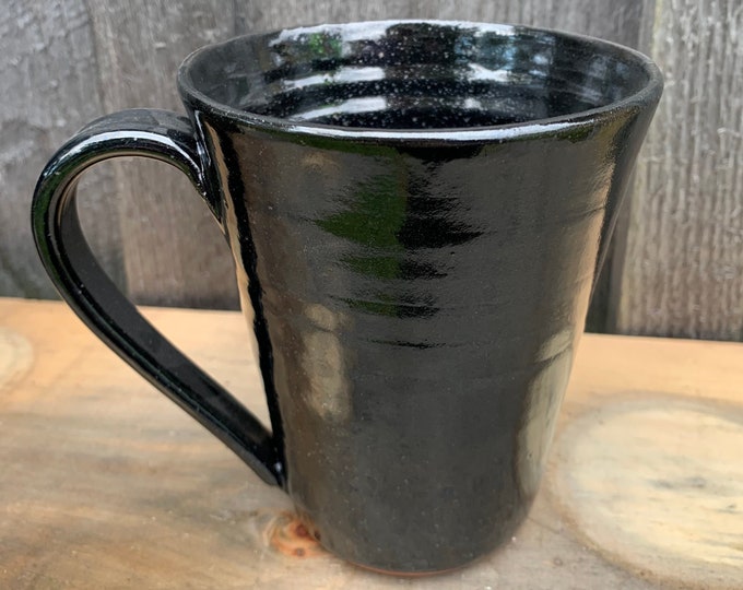 large Tall Shiny Black Mugs