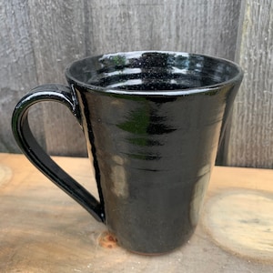 large Tall Shiny Black Mugs