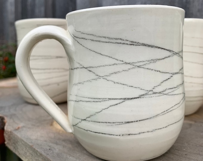 Mug with Striped Pencil Lines
