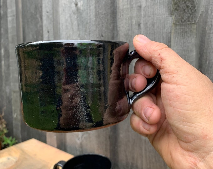 Short Shiny Black Mug