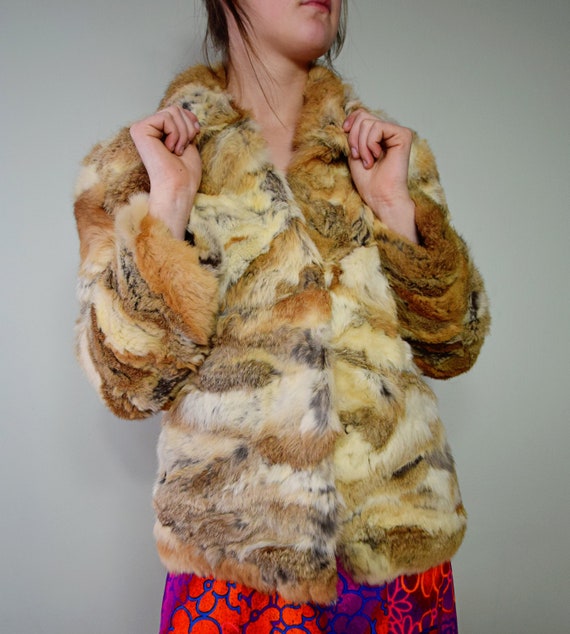 Vintage Brown Fur Jacket Winter Coat 1970s