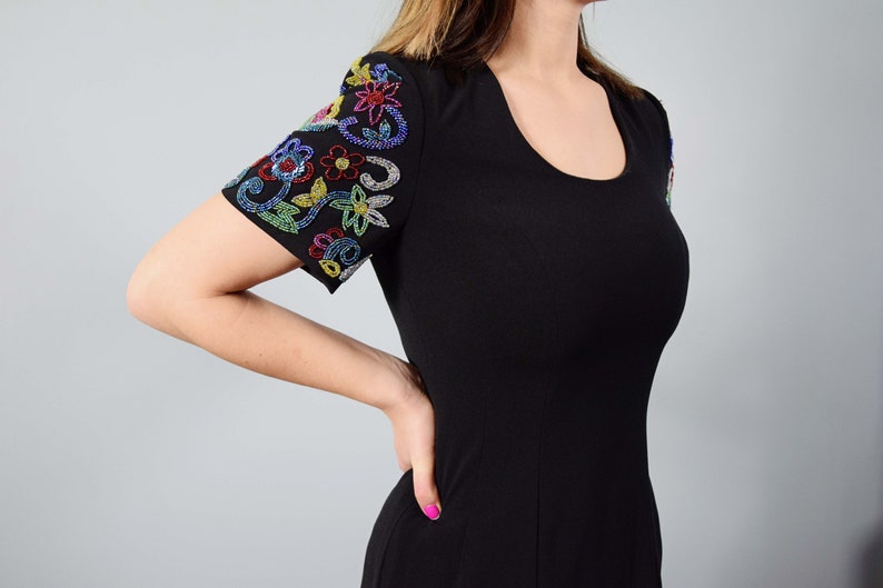 Liz Claiborne NIGHT Flower Beaded Dress 
