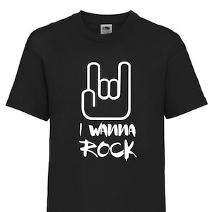 I Wanna Rock, Kids/Babies Cool Rock Music T-Shirt Rocker, Rock Fan, Rock Star TShirt, Christmas Gift, birthday gift image 1