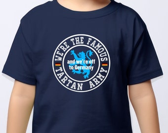 Kids We're the Famous Tartan Army and We're off to Germany t-shirt, Scotland Euro's tshirt, Scotland 2024 Football Supporters t shirt