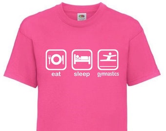 Eat Sleep Gymnastics T-Shirt for Kids – Gymnastics Gift – Perfect for Christmas or Birthday