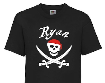 Personalised Pirate T-Shirt, Pirate Birthday t-shirt, Pirate Gift, Pirate themed birthday party